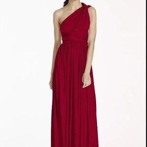 David's Bridal Long Jersey 2-Tie Style Your Way Apple